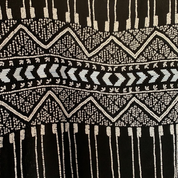Parker Zuma Tank Silk Beaded Black White Size Medium - Picture 5 of 12